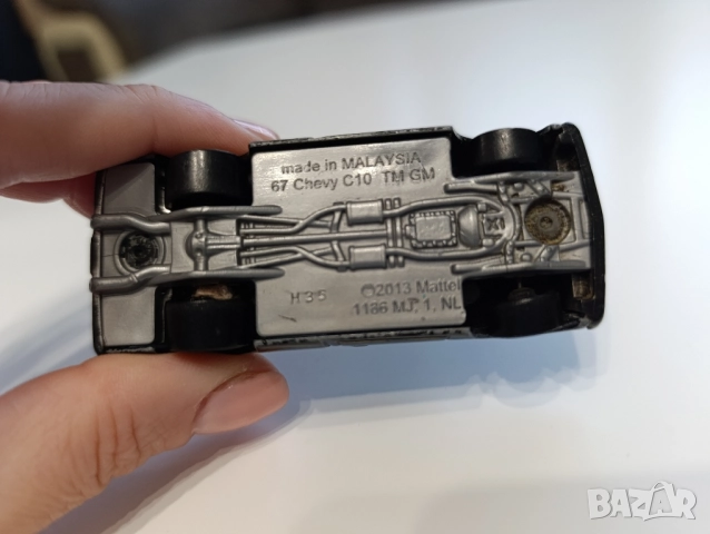 Hot Wheels ’67 Chevy C10 (черен кастъм пикап), снимка 6 - Колекции - 51915495