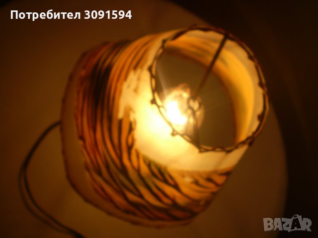 стара керамична лампа със рисуван абажур , снимка 14 - Антикварни и старинни предмети - 39776863