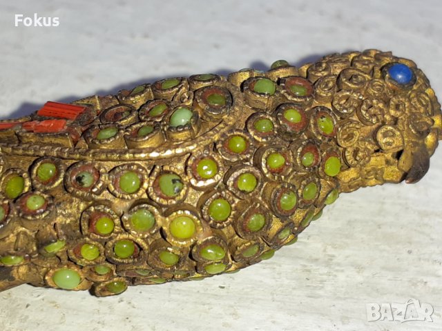 Уникално бронзово пиленце с корали др., снимка 3 - Антикварни и старинни предмети - 38912928