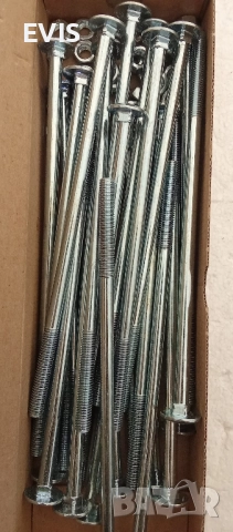 Коларски болтове с гайки – 8x200, DIN 603, поцинковани,25бр.