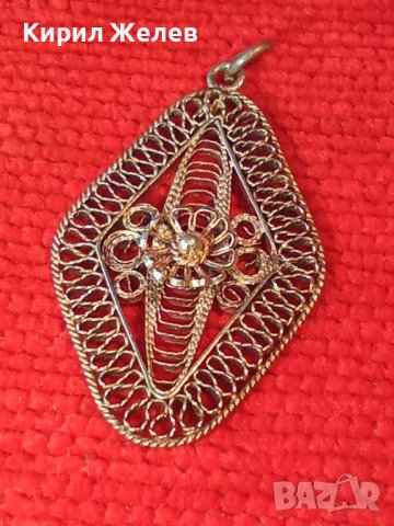 19 Век СТАРИНЕН АЖУРЕН СРЕБЪРЕН МЕДАЛЬОН ФИЛИГРАННО ВИСОКА ПРОБА СРЕБРО 100% РЪЧНА ИЗРАБОТКА 12546