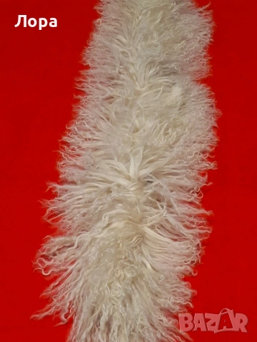 Дамски шал естествен косъм лама, снимка 2 - Шалове - 53432433