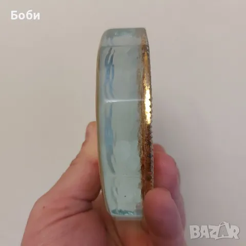 Старо Соц Рядко Стъклено Преспапие 681г. Хан Аспарух , снимка 12 - Колекции - 48908493