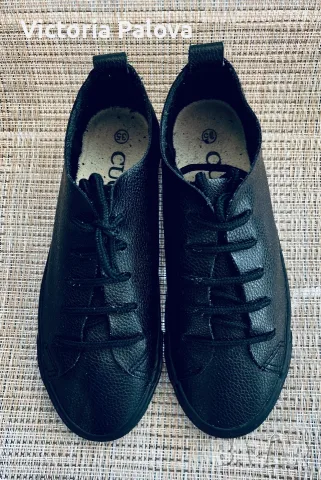 Дамски / Детски черни кожени кецове Cucu Fashion (Barefoot) - Размер 35, снимка 10 - Кецове - 56058144