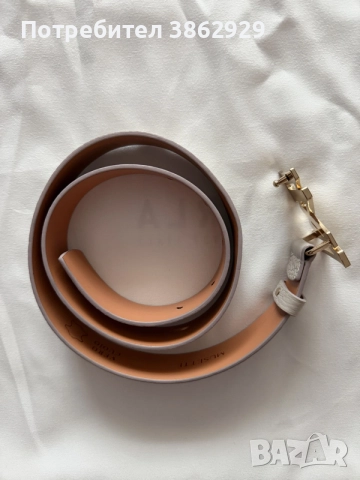 Musette дамски кожен колан S – 85 см, мръснобял, снимка 2 - Колани - 56254603