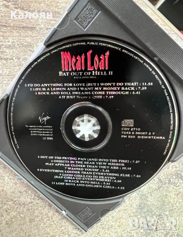 Компакт диск CD - Meat Loaf - Bat out of Hell II, снимка 4 - CD дискове - 51638728