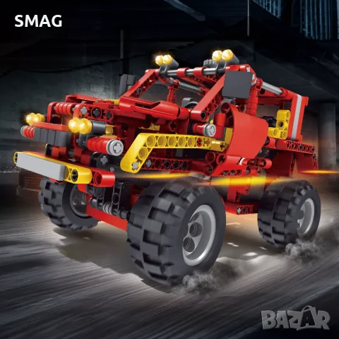 Комплект Конструктор Превозно средство с висока проходимост Червен 436 бр S_1240327, снимка 3 - Конструктори - 49268420