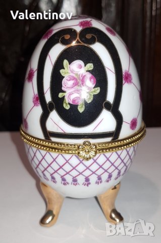 Порцеланово яйце в стил Феберже , снимка 1 - Колекции - 44292748