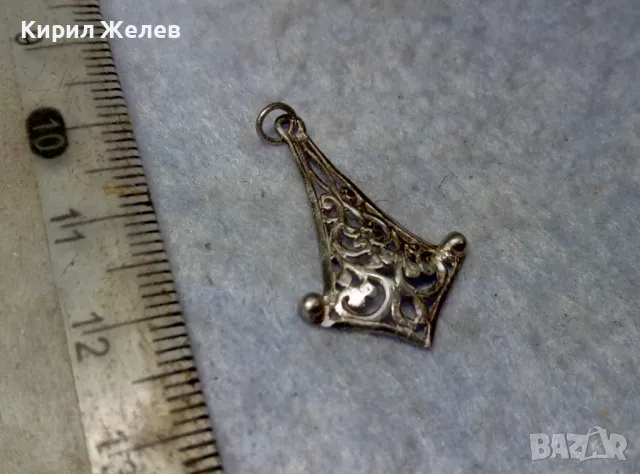 СТАРИНЕН АЖУРЕН ФЛОРАЛЕН СРЕБЪРЕН ПЕНДАНТ СРЕБРО ВИСОКА ПРОБА ХУДОЖЕСТВЕНА РЪЧНА ИЗРАБОТКА 48936, снимка 8 - Антикварни и старинни предмети - 49757316