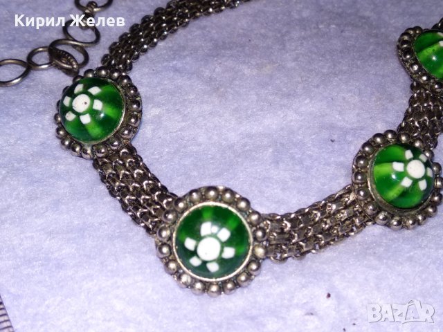 СТАРО РЕТРО ГОТИК АРТ КОЛИЕ ЧОКЪР посребрена благородна стомана с ВЕНЕЦИАНСКО СТЪКЛО МУРАНО 56641, снимка 9 - Антикварни и старинни предмети - 41751663