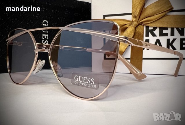 GUESS 🍊 Дамски метални слънчеви очила "GOLD AVIATOR" нови с кутия, снимка 7 - Слънчеви и диоптрични очила - 41291761