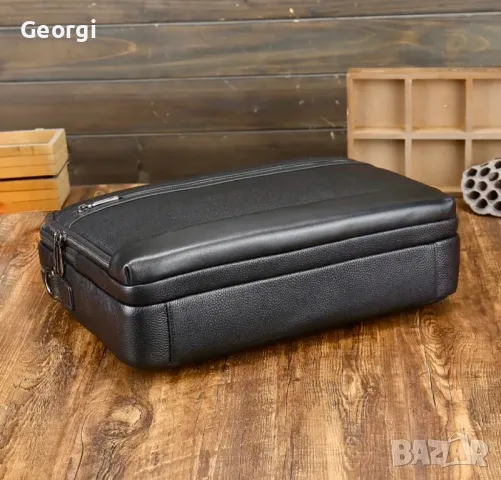 Премиум, Луксозна и Елегантна Бизнес чанта (за лаптоп 15,6”) Естествена върхова кожа!, снимка 8 - Чанти - 49279020