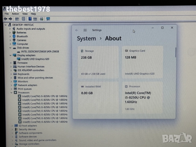 15.6 Asus VivoBook`Core i5-8250U/8GB DDR4/256GB SSD/Full HD/Бат 4ч, снимка 6 - Лаптопи за работа - 52488140