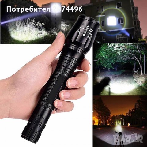 T6-0478 Мощен ловен фенер Cree LED и алуминиев корпус, снимка 4 - Оборудване и аксесоари за оръжия - 35800462