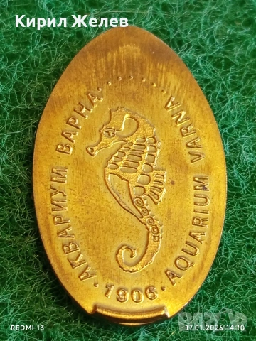 Сувенир жетон АКВАРИУМ ВАРНА за КОЛЕКЦИЯ ДЕКОРАЦИЯ 53079, снимка 3 - Колекции - 53131462