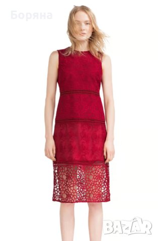 НАМАЛЕНА - ZARA нова червена изящна рокля размер S, снимка 15 - Рокли - 41743772