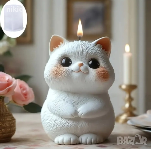 3D Коте котенце Котка права силиконов молд форма фондан шоколад смола свещ гипс декор украса, снимка 2 - Форми - 52543568