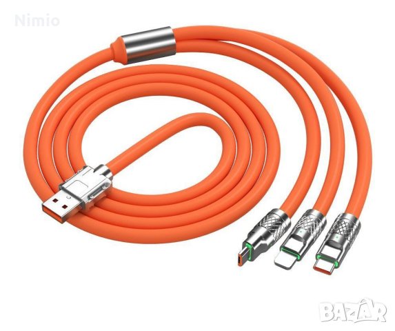 Супер здрав, гумен с алуминиеви накрайници, кабел, снимка 4 - USB кабели - 42336341