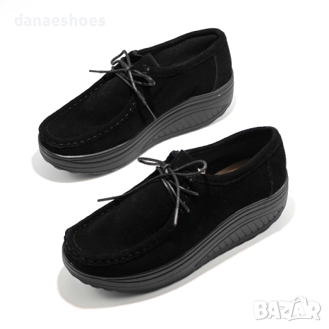 Дамски обувки от естествен велур с подметка уолкмакс, снимка 2 - Дамски ежедневни обувки - 51829779