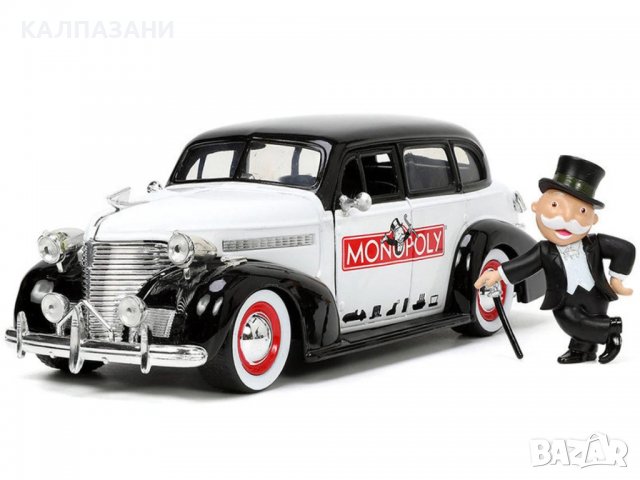 Метална кола Mr. Monopoly 1939 Chevy Master 1:24 Jada 253255048 , снимка 3 - Коли, камиони, мотори, писти - 38846555