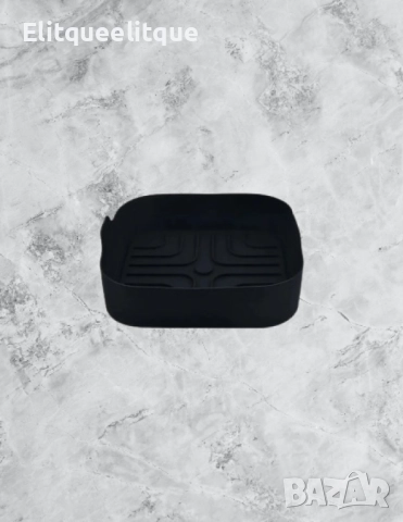 Силиконов съд за AirFryer Rosberg, 20.5x20.5x5.5 см., Черен/ Червен, снимка 4 - Форми - 52187585