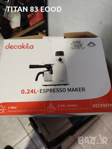 Кафемашина DECAKILA, 800 W, 3.5 Bar, 0.24 L, 4 чаши, снимка 3 - Кафемашини - 56288385