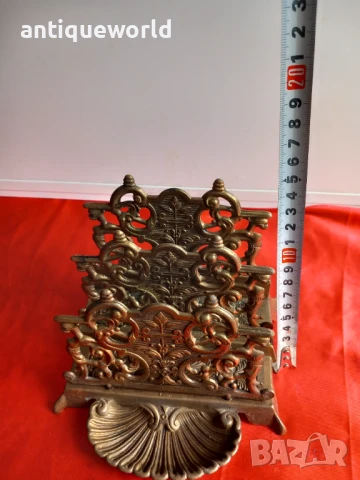 19 Век Стара Викторианска Бронзова Поставка за Писма, снимка 8 - Антикварни и старинни предмети - 51211428