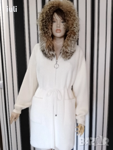 намаление на палто от кашмир с лисица 