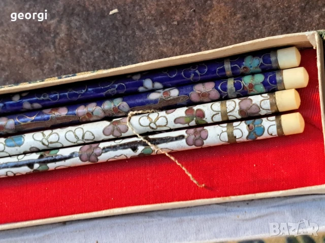 луксозни емайлирани стикове за суши от кост   26/2  , снимка 8 - Антикварни и старинни предмети - 50679054