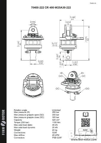 Ротатор CR 400 без фланец, 4.5 тона, снимка 2 - Други машини и части - 56081207