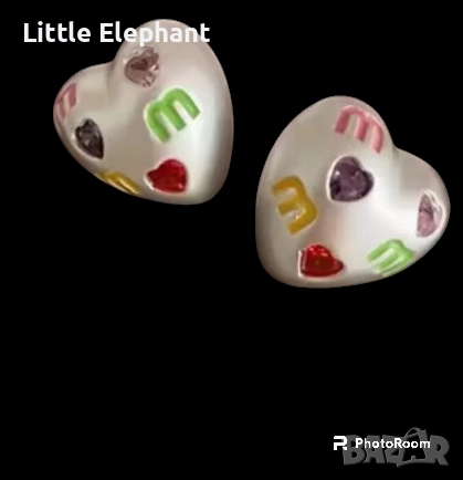 Обеци сърца бранд"Coloured"/нови