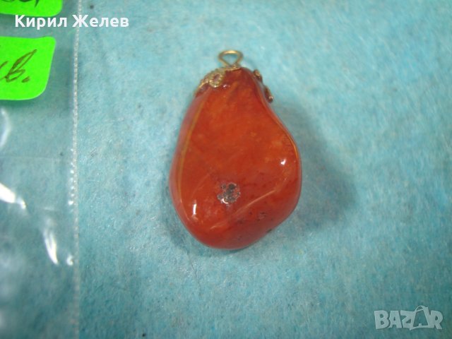 СТАР СКЪПОЦЕНЕН МЕДАЛЬОН - КАРНЕОЛ в ПОЗЛАТЕН ОБКОВ 25844, снимка 3 - Колиета, медальони, синджири - 35679443