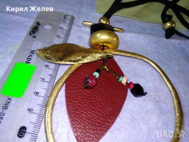 ДЕБЕЛО ПОЗЛАТЕНО ЕТНО - АРТ ФЛОРАЛНО КОЛИЕ МЕДАЛЬОН 34671, снимка 6 - Колиета, медальони, синджири - 39201030