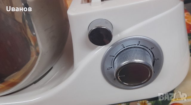 Планетарен миксер с 5 литра купа от неръждаема стомана, 6 степени, снимка 6 - Кухненски роботи - 35713275