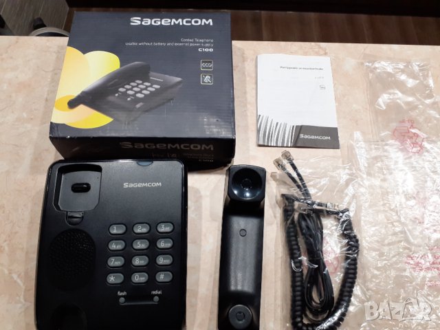 Чисто нов стационарен телефон Sagemcom C100, снимка 2 - Стационарни телефони и факсове - 35777529