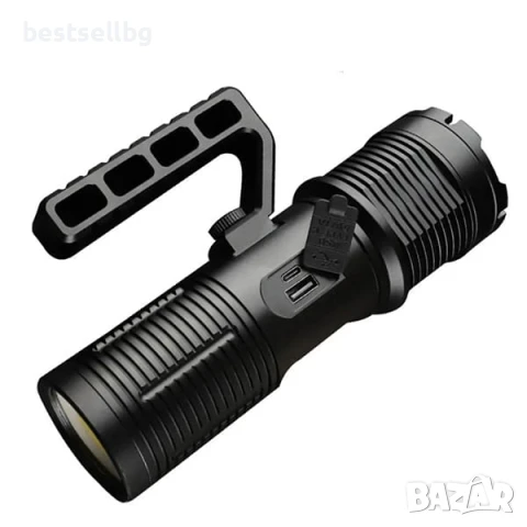Мощен далекобоен тактически прожектор акумулаторен LED ръчен фенер и къмпинг лампа за лов риболов, снимка 6 - Къмпинг осветление - 51204223
