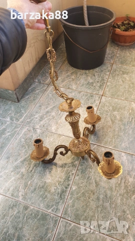 Малък месингов полилей , снимка 10 - Полилеи - 53162606