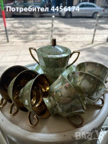 Сервиз за чай  Светлината играе с преливащите цветове цветове( лустри) , снимка 7 - Сервизи - 50661613