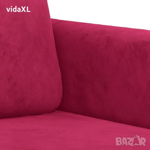vidaXL 2-местен диван, виненочервен, 120 см, кадифе, снимка 6 - Дивани и мека мебел - 56148419