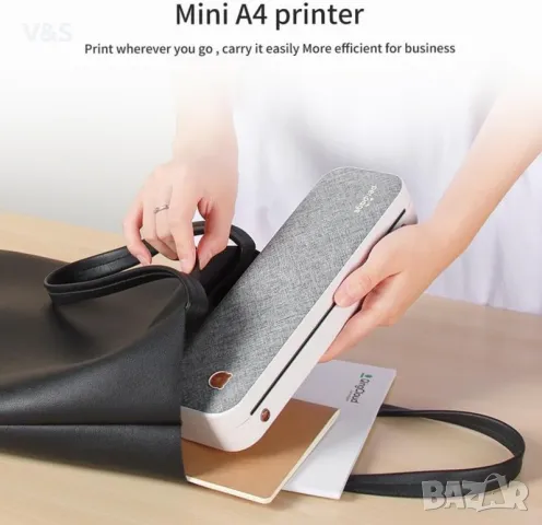 Портативен термален принтер Bisofice A4 за телефон и лаптоп, 210 mm безжични термични принтери A4, , снимка 12 - Принтери, копири, скенери - 49221933