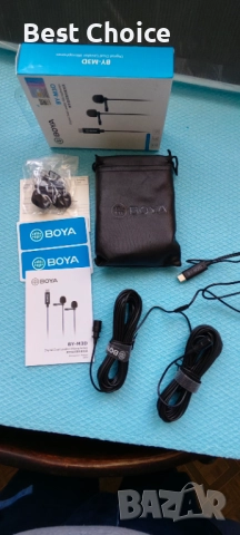 Двоен кабелен микрофон Boya BY-M3D с USB Type-C, снимка 8 - Микрофони - 52818965