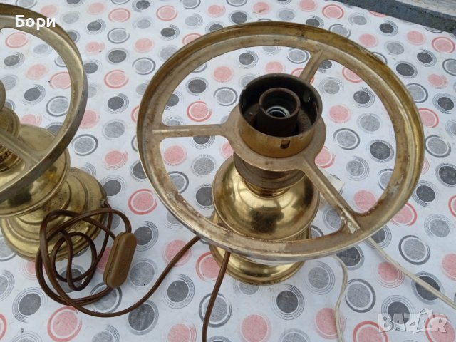 Стари немски метални настолни лампи, снимка 3 - Настолни лампи - 39490130