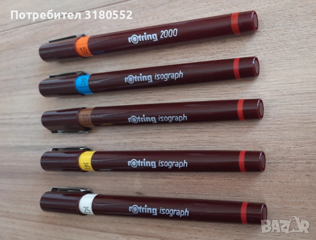Рапидографи Rotring Isograf, снимка 3 - Ученически пособия, канцеларски материали - 53670414