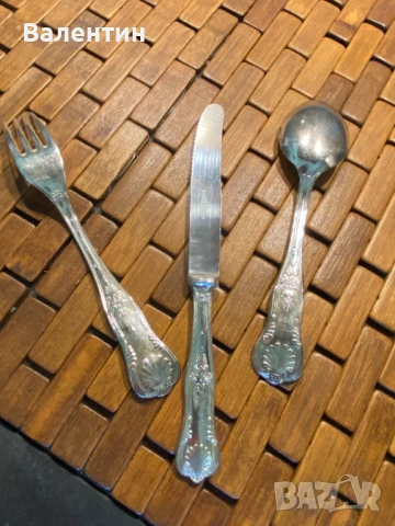 #0006# Комплект прибори за хранене. Посребрени. Италия., снимка 6 - Прибори за хранене, готвене и сервиране - 50471543