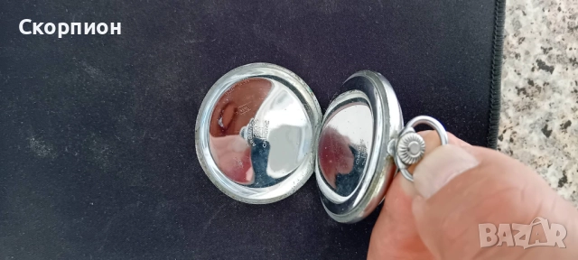 Швейцарски джобен часовник - Chronometre ARGENTAN CHROME, снимка 7 - Джобни - 51453087