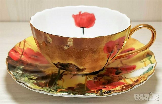 Чаши за кафе и чай с цветя - костен порцелан, снимка 15 - Подаръци за жени - 35121314