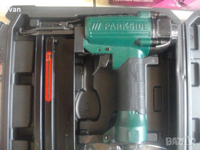 Нов Голям Пневматичен Такер Комбиниран За Скоби 10-40мм и Пирони 15-50мм-Parkside PDT40F, снимка 9 - Други инструменти - 41477838