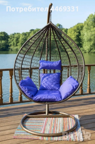 Градинска висяща люлка тип гнездо,яйце–Промоция!, снимка 4 - Градински мебели, декорация  - 52375294