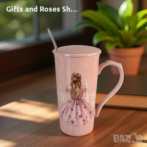 Подаръчна чаша 350 мл с лъжичка - Принцеса, снимка 4 - Чаши - 53021787