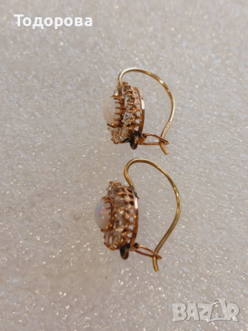 Дамски златни обеци с опали,злато 18к , снимка 10 - Обеци - 53395922